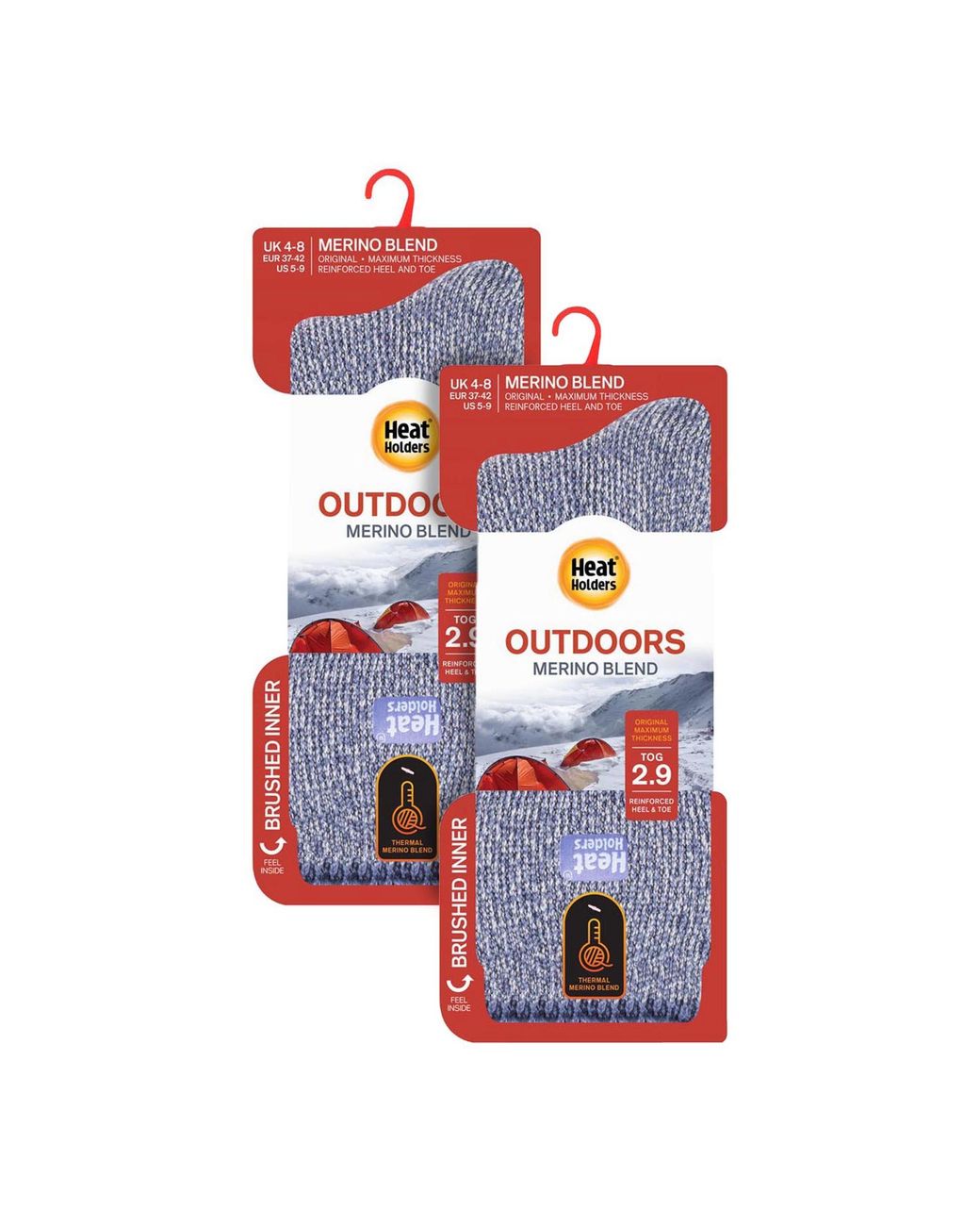 Heat Holders Blue Ladies 2 Pack Merino Wool Thermal Socks