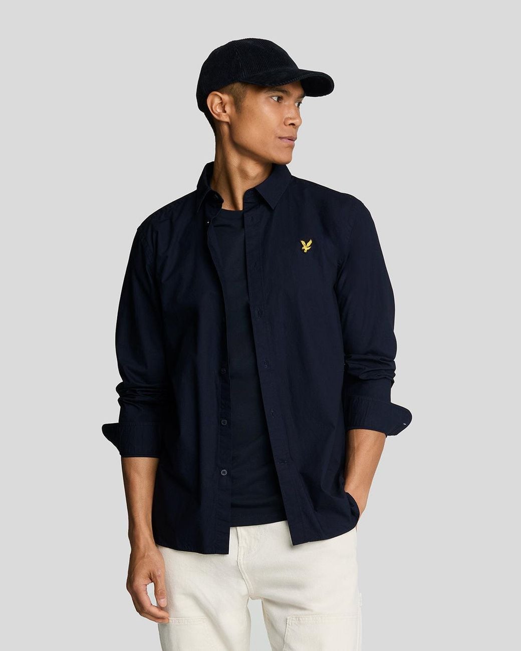 Lyle & Scott Blue Long Sleeve Poplin Shirt for men