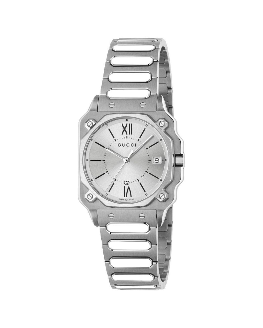 Gucci Metallic Ya166504 G-Flat Dial Watch Stainless Steel