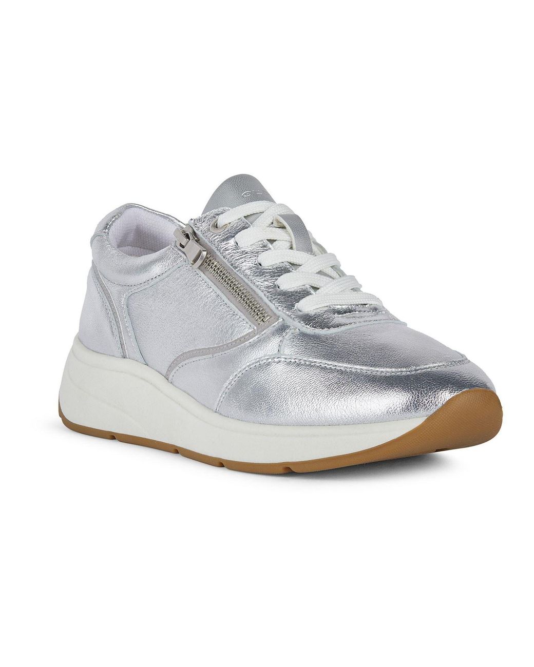 Geox Blue D Cristael E Faux Leather Sneakers