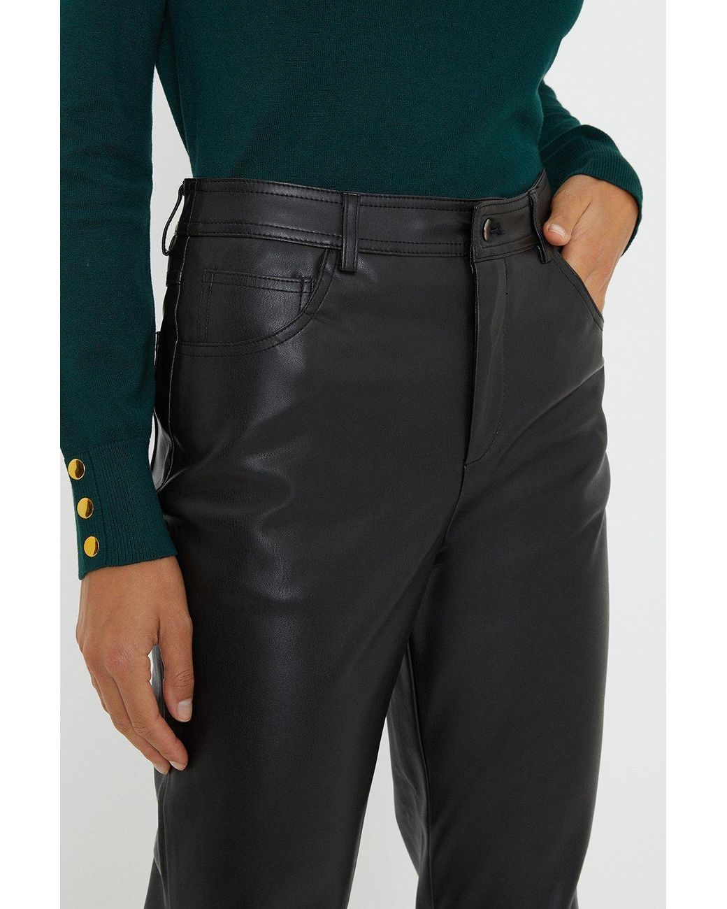 Wallis Blue Faux Leather Jeans
