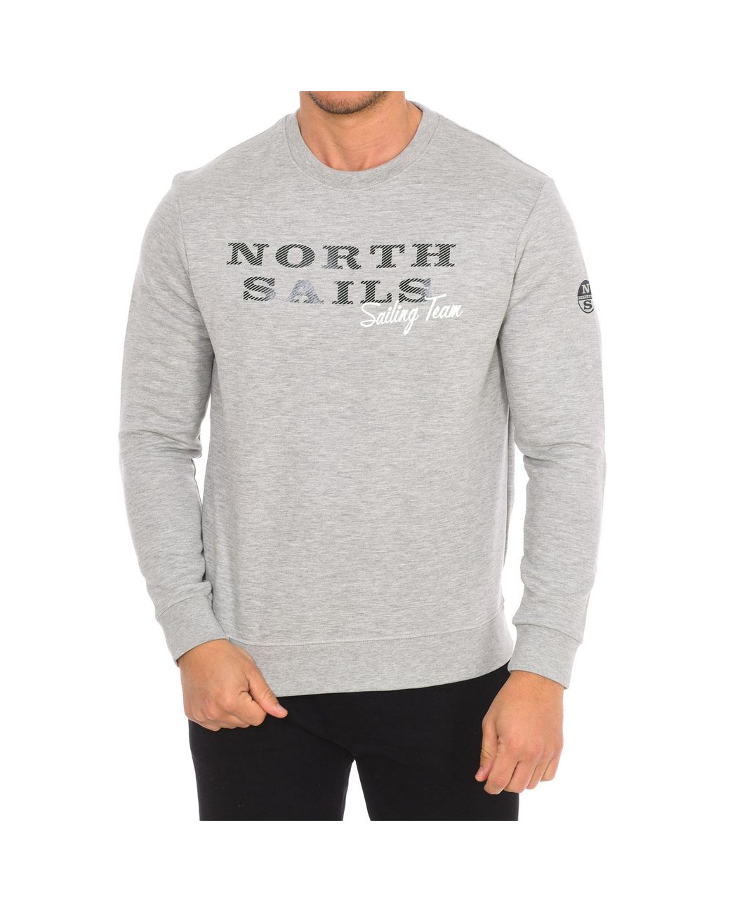 North Sails Gray Long-Sleeved Crew-Neck Sweatshirt 9022970 for men