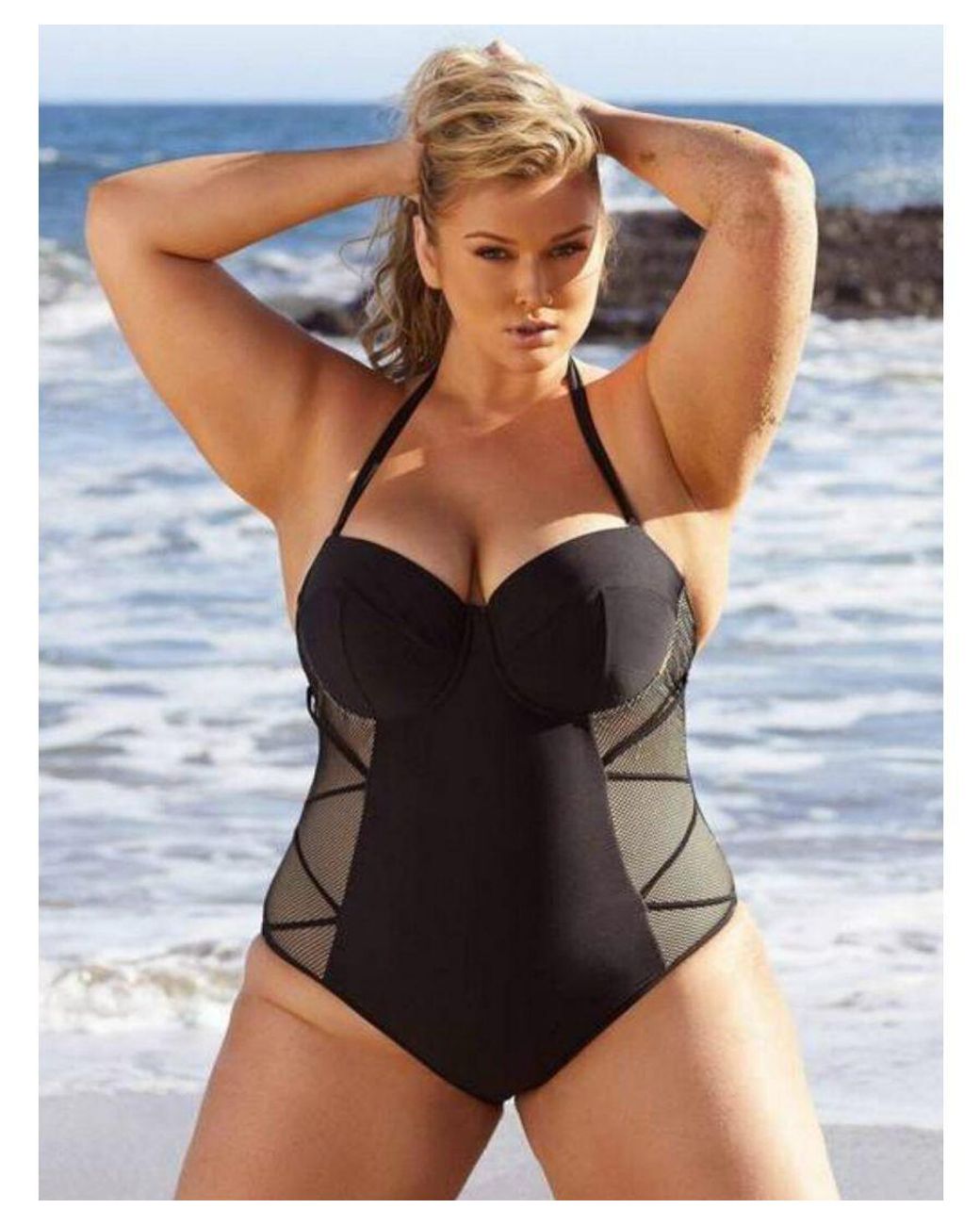 Playful Promises Blue Mesh Tie Strap Swimsuit