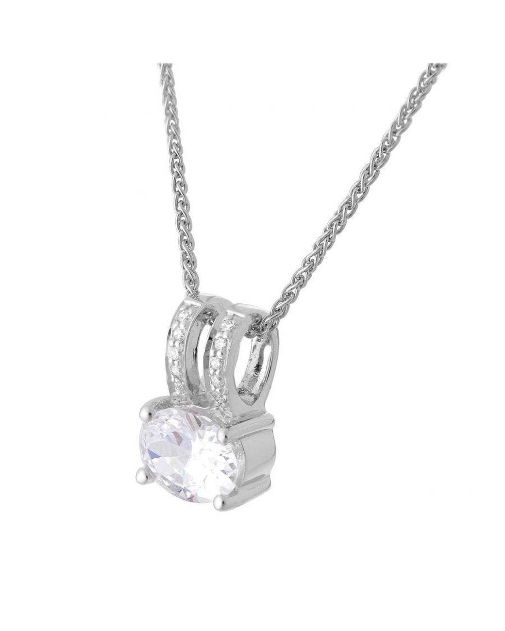 Orphelia White 'Alena' 925 Sterling Set: Chain-Pendant + Earrings