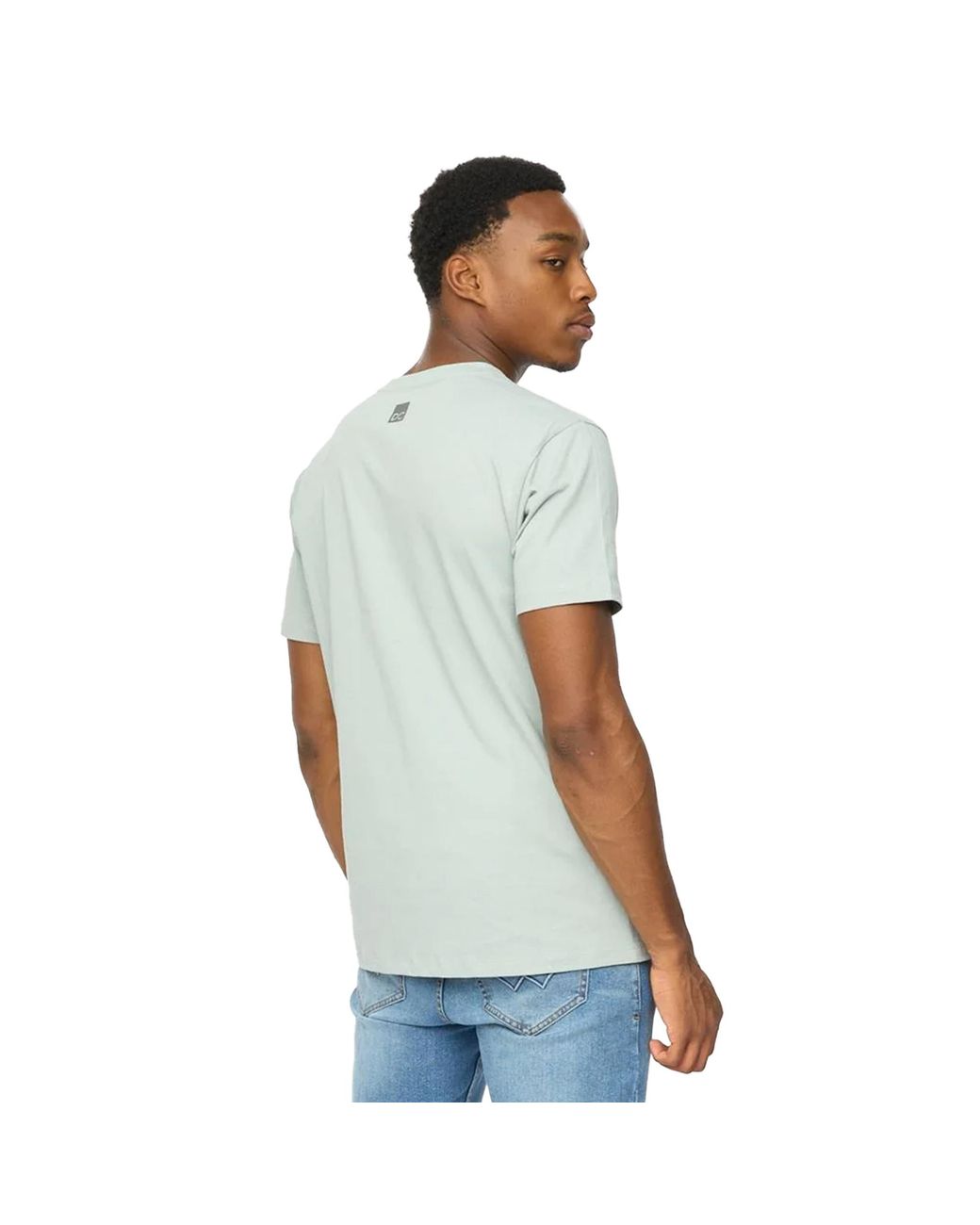 Duck and Cover Blue Trimlines Heavyweight T-Shirt (Steel) Cotton for men