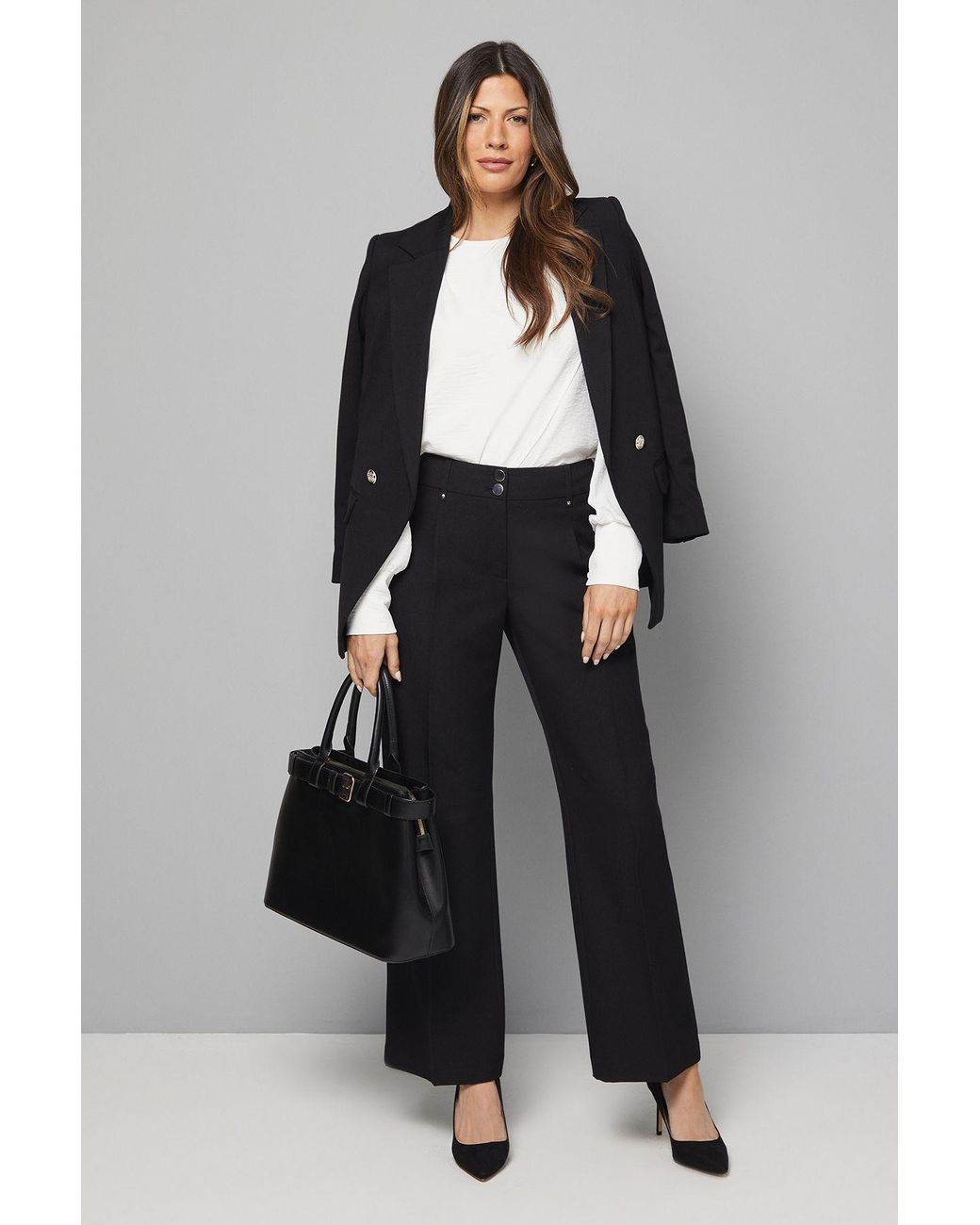 Wallis Black Smart Wide Leg Trousers