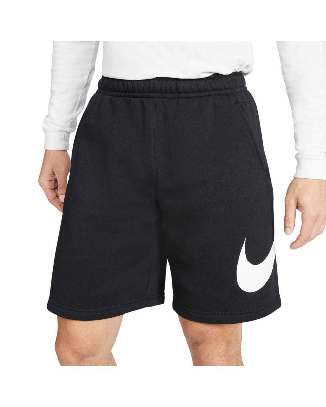 Nike Black Shorts Summer Sportswear Club Graphics Relaxed Fit Comfort Half Pants for men