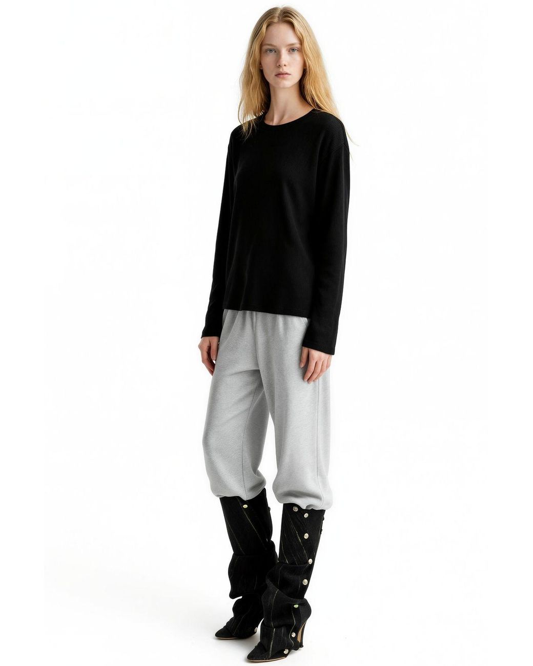 Busem Black Cotton Stretch Blouse