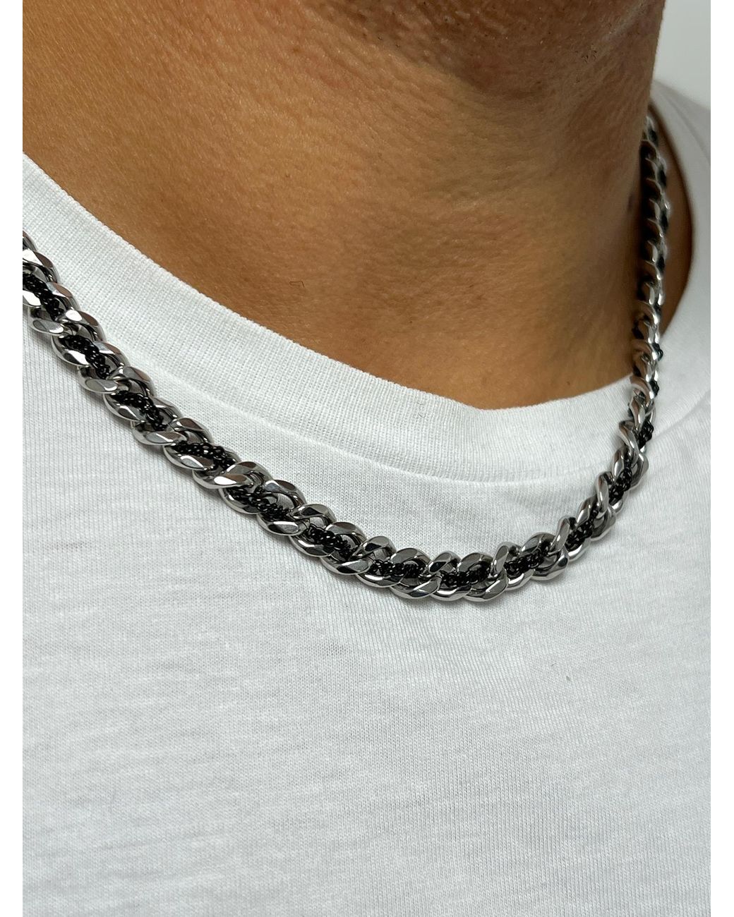 SVNX Metallic And Woven Chain Metal for men