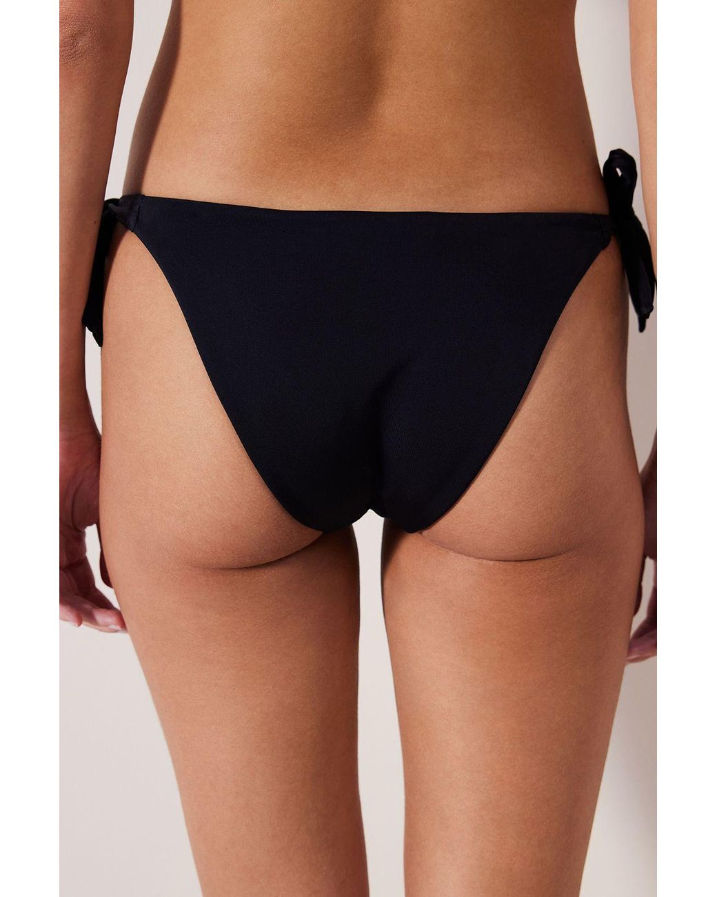 Penti Black Low-Waist Brazilian Bikini Bottoms With Bow Detail
