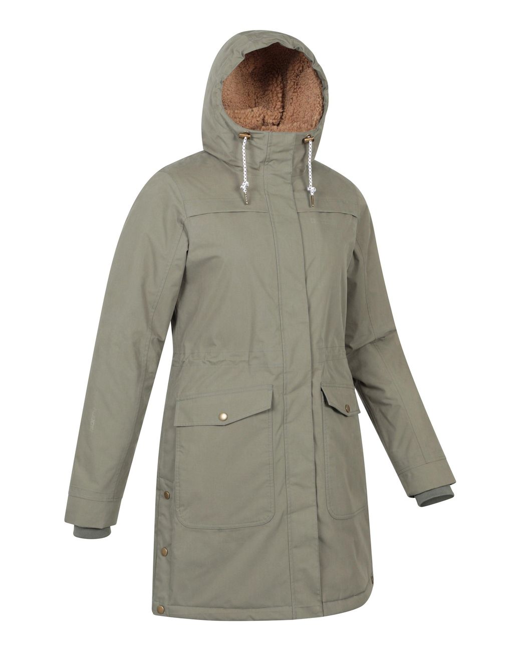Mountain Warehouse Gray 'Acorn' Borg Lined Parka Jacket Waterproof Padded Coat Cotton