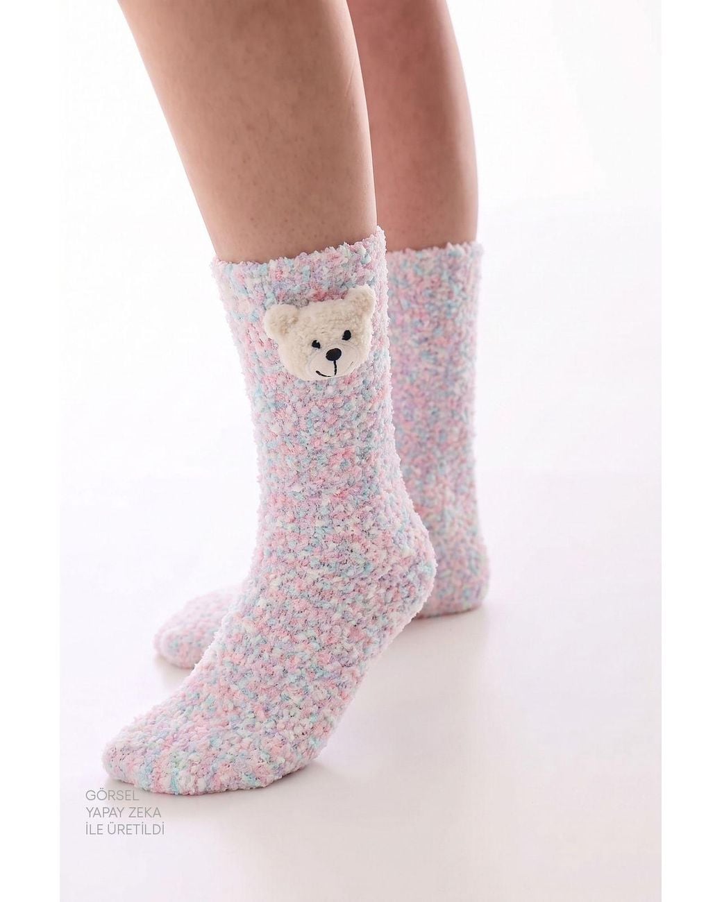 Penti Pink Happy Bear Crew Socks