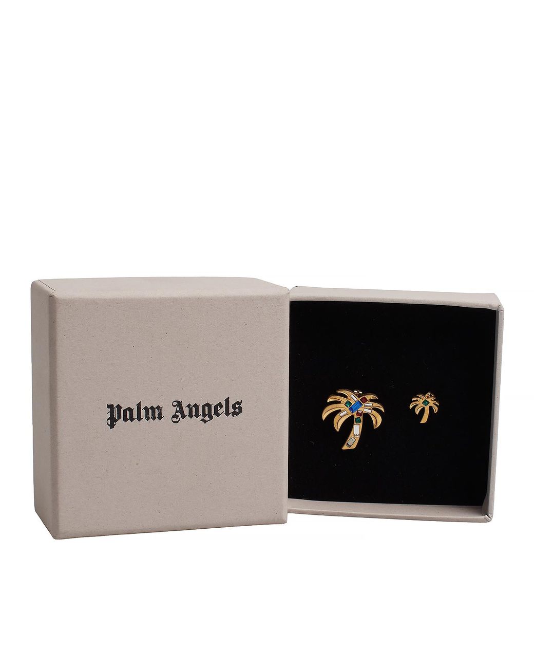 Palm Angels Metallic Earrings Tree Design With Stones Pwod026R24Mat0017684