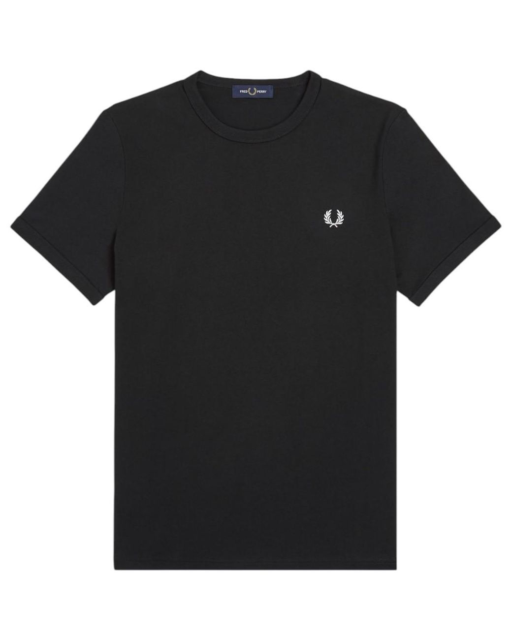 Fred Perry Black Ringer T-Shirt Cotton for men