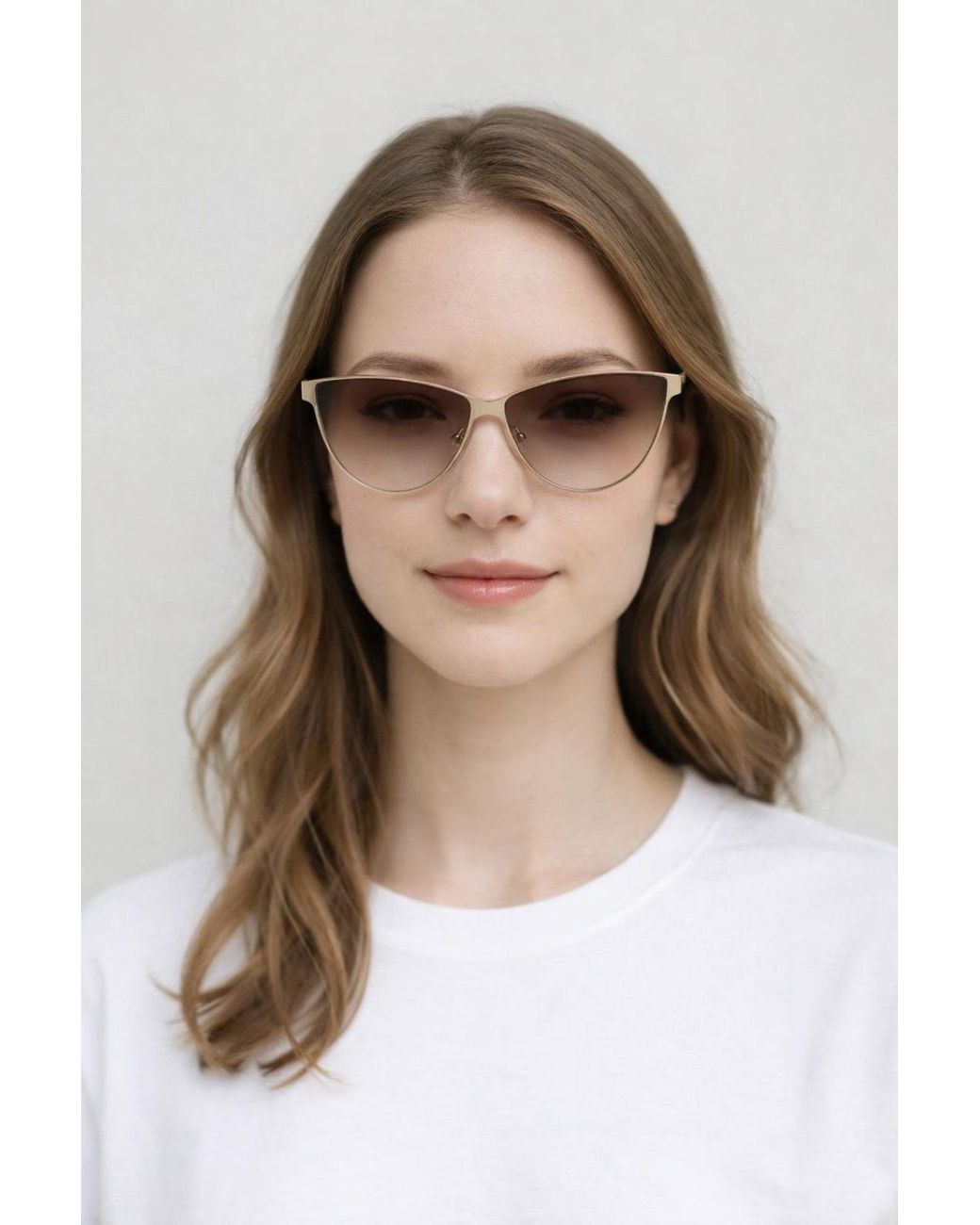 SVNX Natural Roung Flat Top Metal Sunglasses