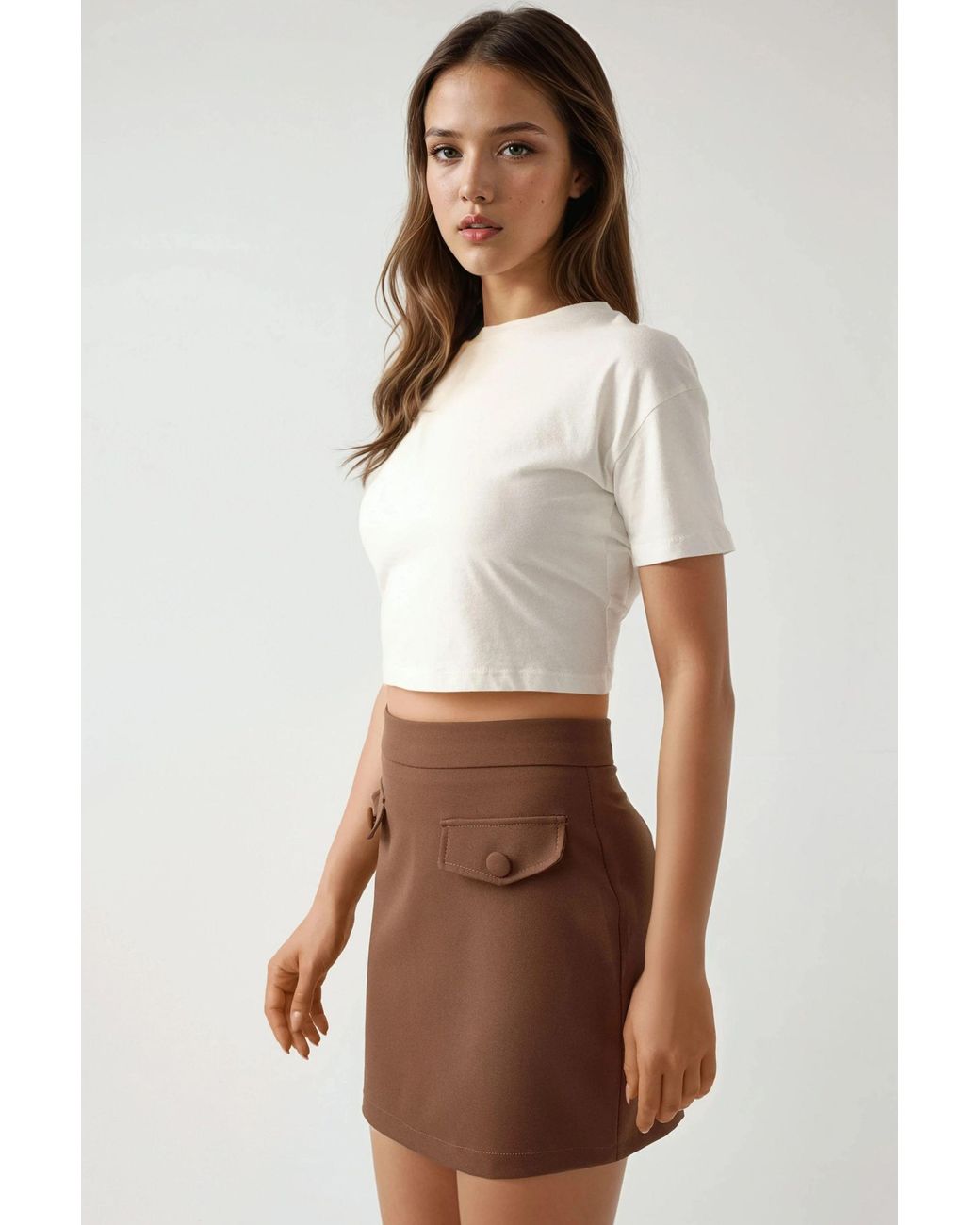 Hiccup Natural Pika Collection Mini Skirt With Fake Pockets