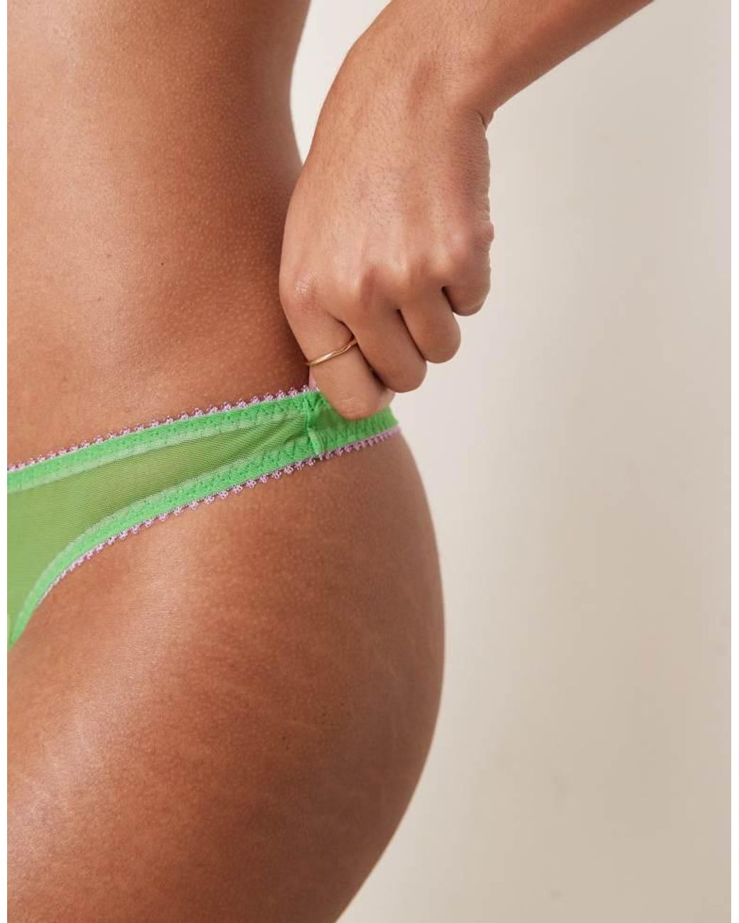 Dora Larsen Green Dolly Tulle Thong
