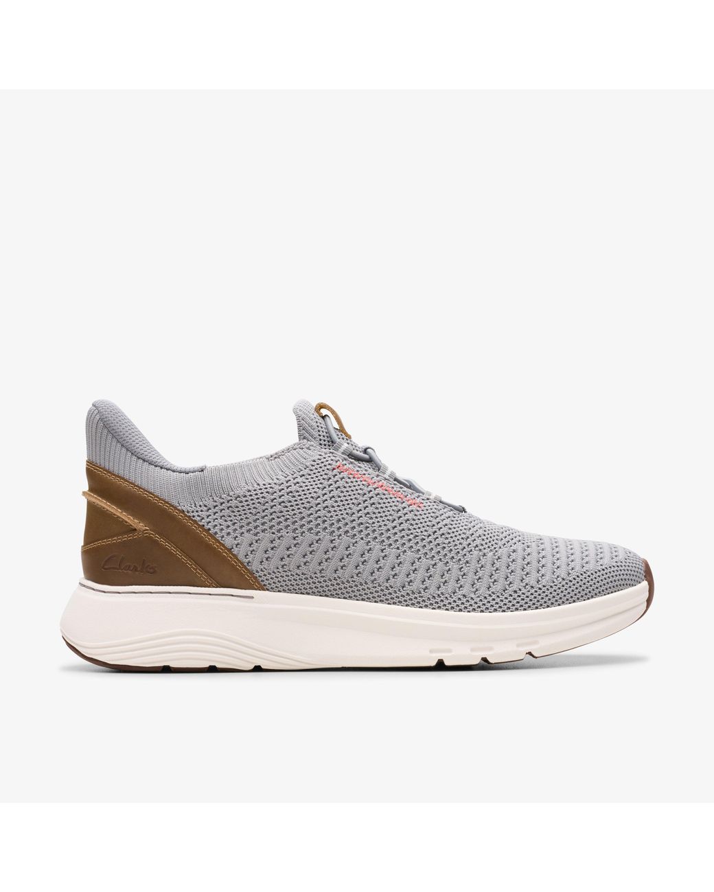 Clarks Gray Motion Trek Lo Knit Trainers for men