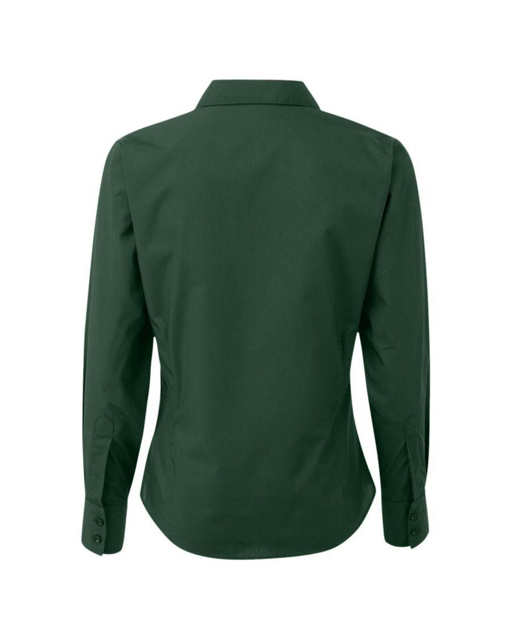 PREMIER Green Ladies Poplin Long Sleeve Blouse Plain Work Shirt (Bottle)