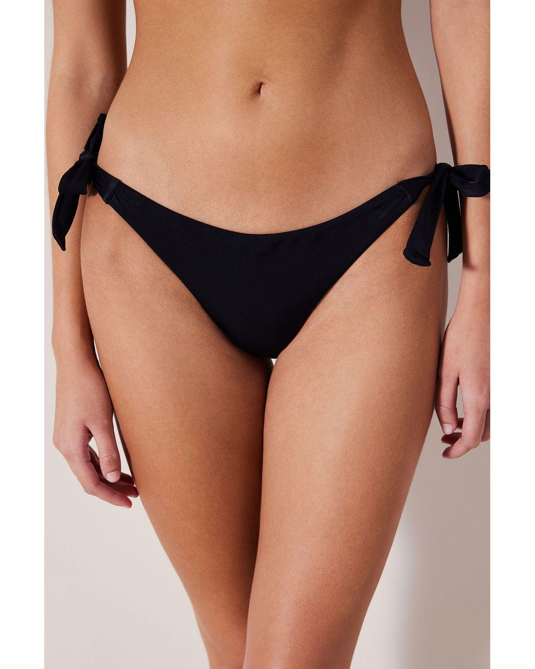 Penti Black Low-Waist Brazilian Bikini Bottoms With Bow Detail