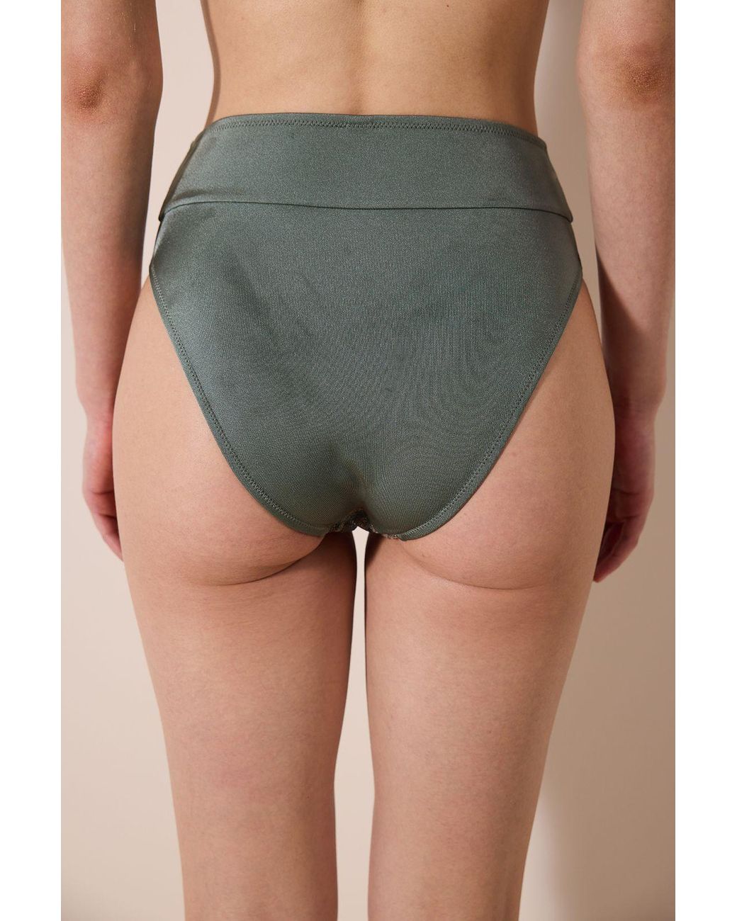 Penti Gray High-Waist Floral Mesh Bikini Bottoms