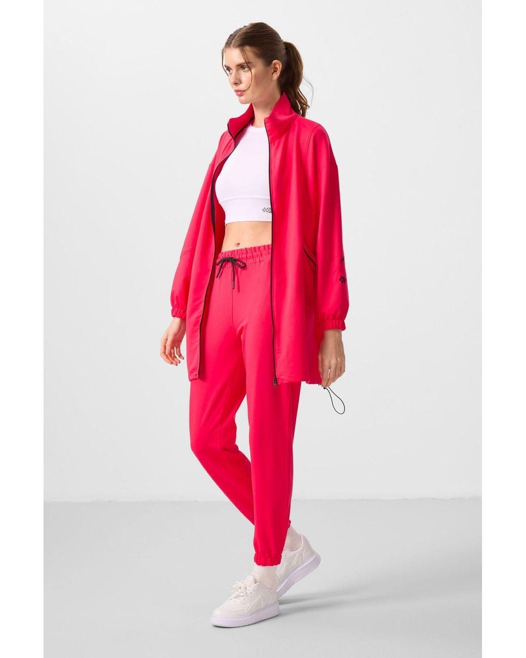 TOMMY LIFE Red Knit Tracksuit Set