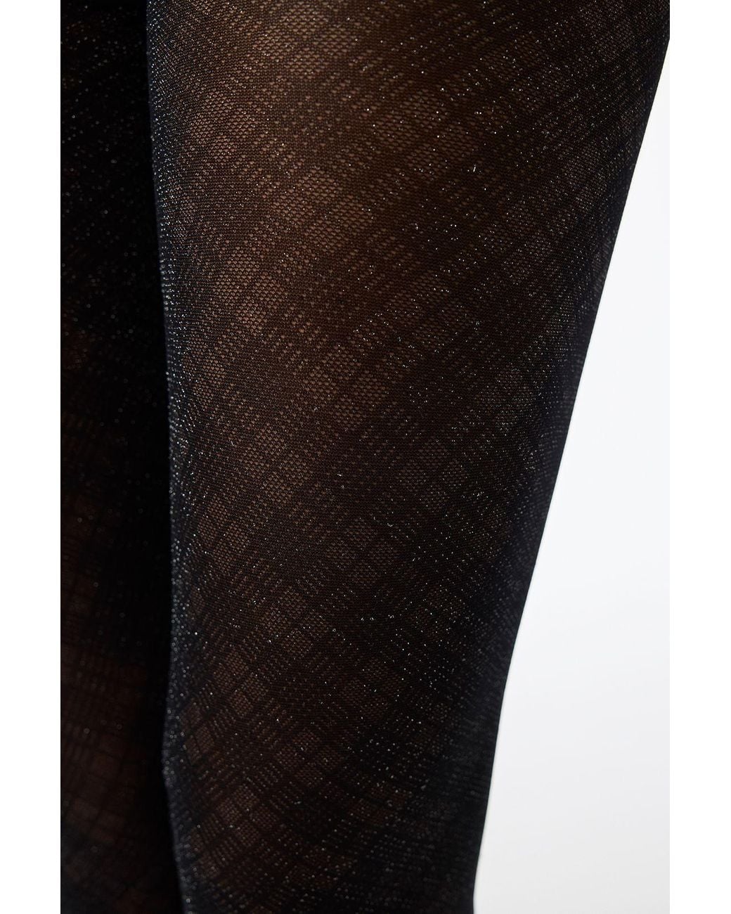 Penti Black Shiny Checked Geometric Print Tights