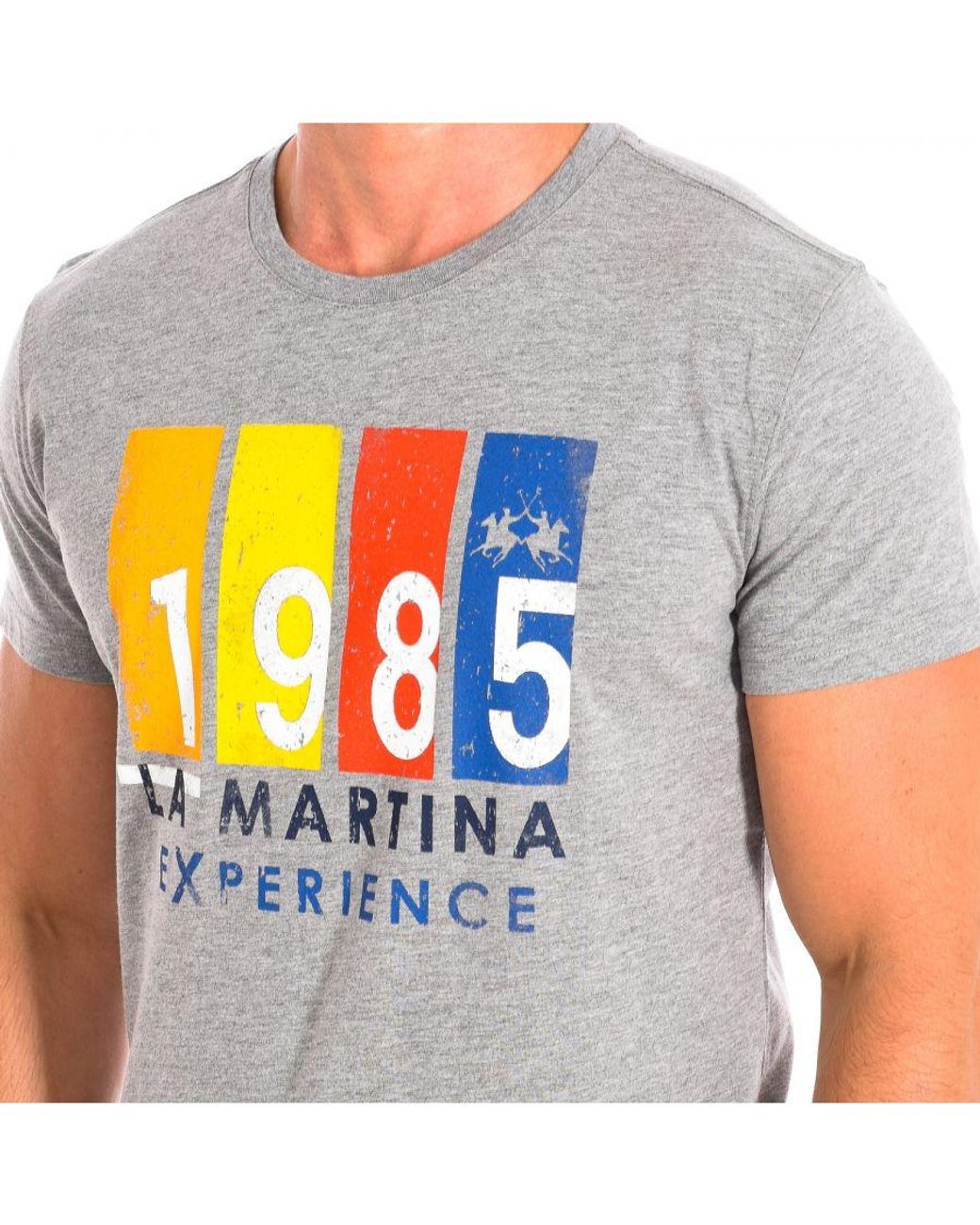 La Martina Gray Short Sleeve T-Shirt Tmr319-Js206 for men