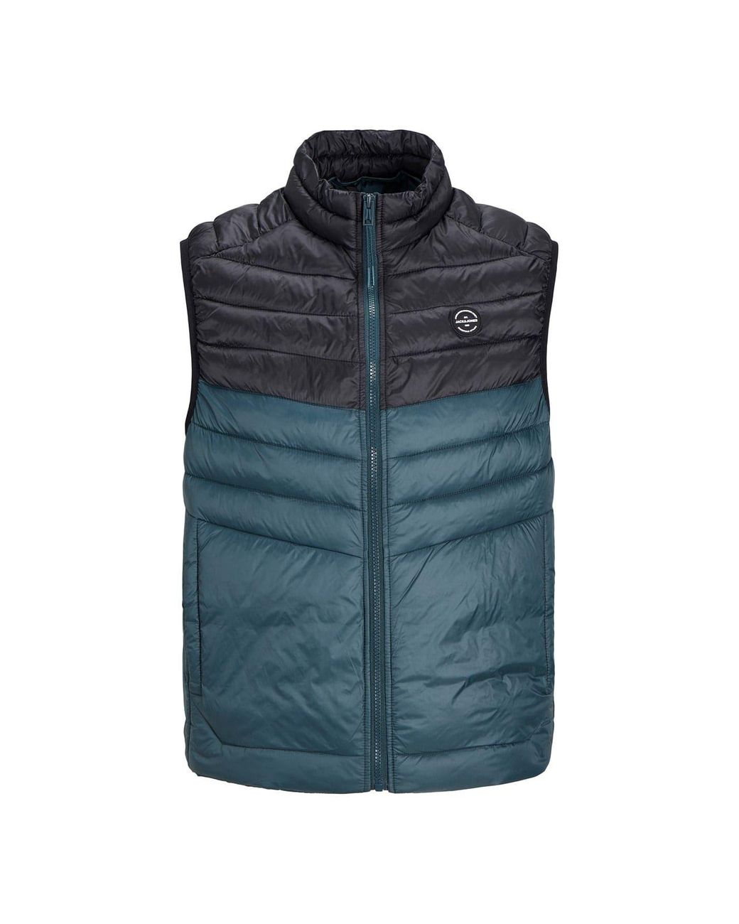Jack & Jones Blue Sleeveless Zipper Gilet for men