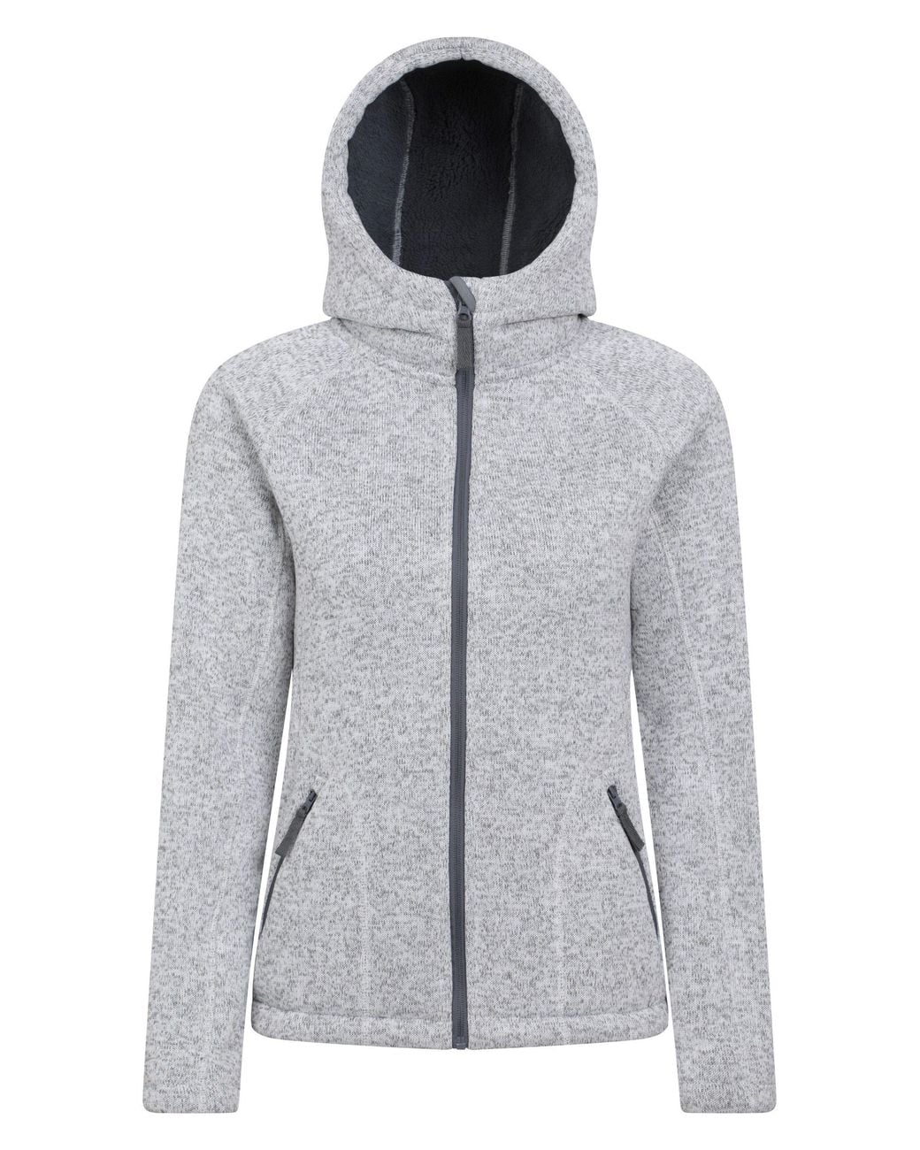 Mountain Warehouse Gray 'Nevis' Fur Lined Hoodie Full Zip Warm Cosy Jumper Cotton