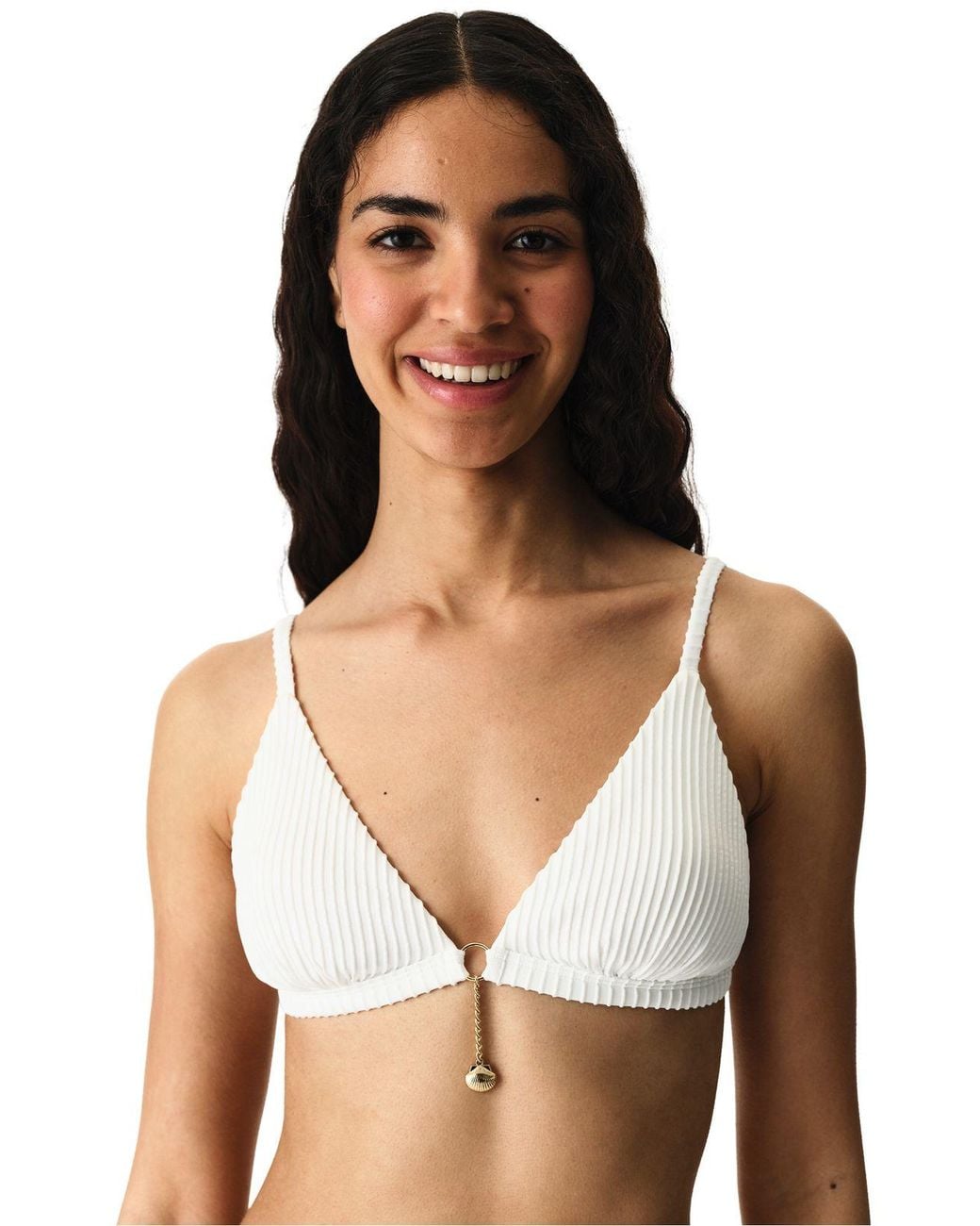 Penti White Kea Triangle Fit Bikini Top