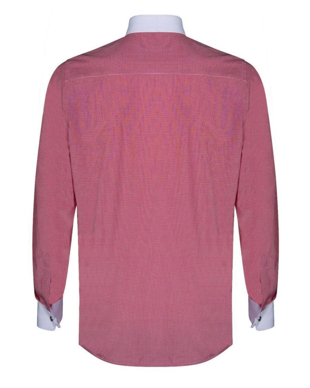 TruClothing Pink Club Collar Shirt 1920S Peaky Blinders With Bar Poplin Pin Smart Casual Cotton for men