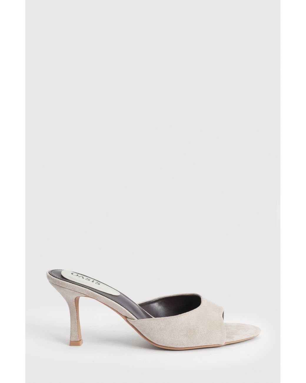 Oasis White Rosa Faux Suede Stiletto Mules