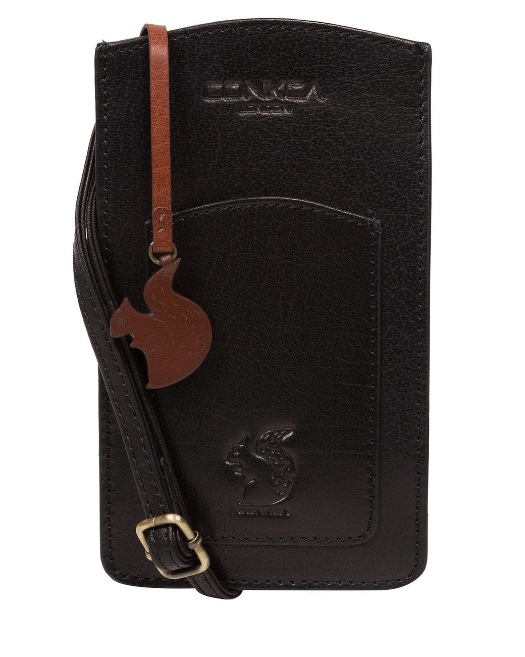 Conkca Black 'Siren' Leather Cross Body Phone Bag