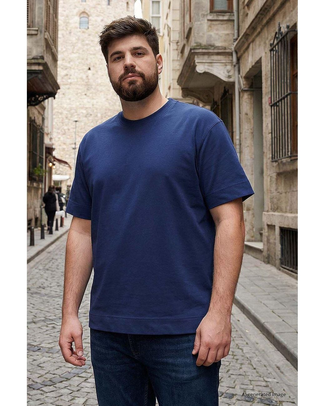 TOMMY LIFE Blue Cotton Elastane T-Shirt for men