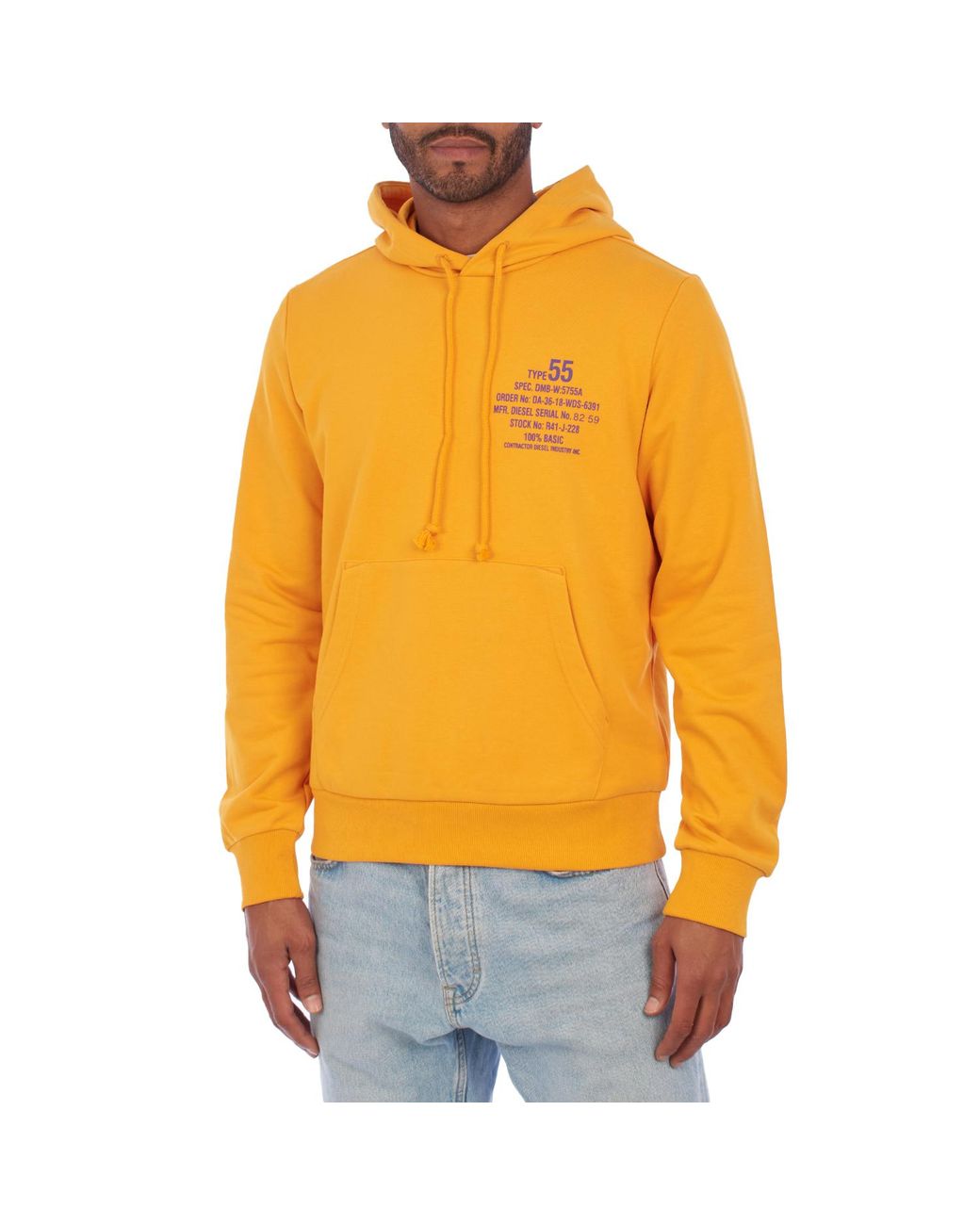 DIESEL Yellow A06500-00Hayt Printed Hooded Sweatshirt for men