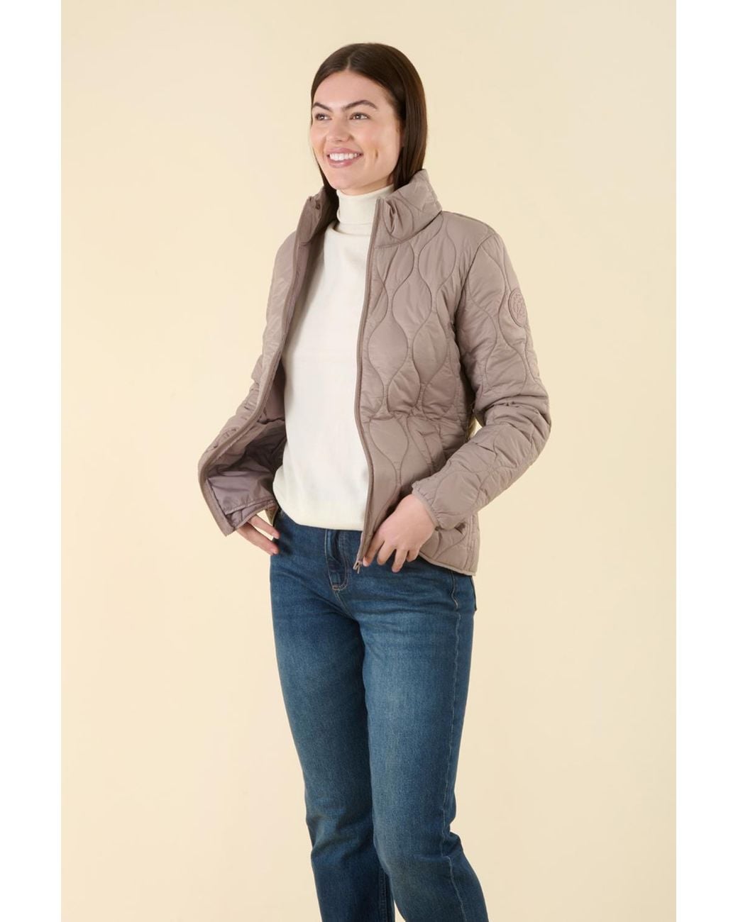 Harvey & Jones Blue Water Resistant Onion Quilted Jacket Nylon