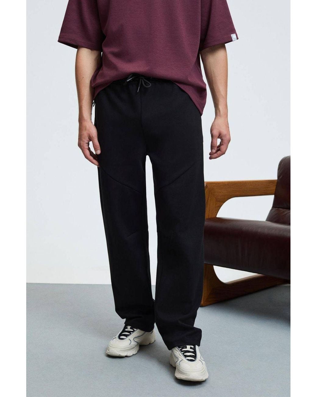Grimelange Purple Relaxed Straight-Leg Sweatpants for men