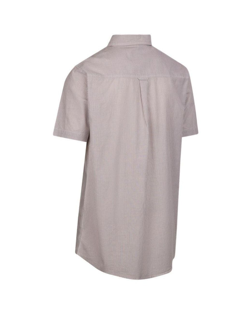 Trespass Purple Slapton Striped Woven Shirt (Oatmilk) for men