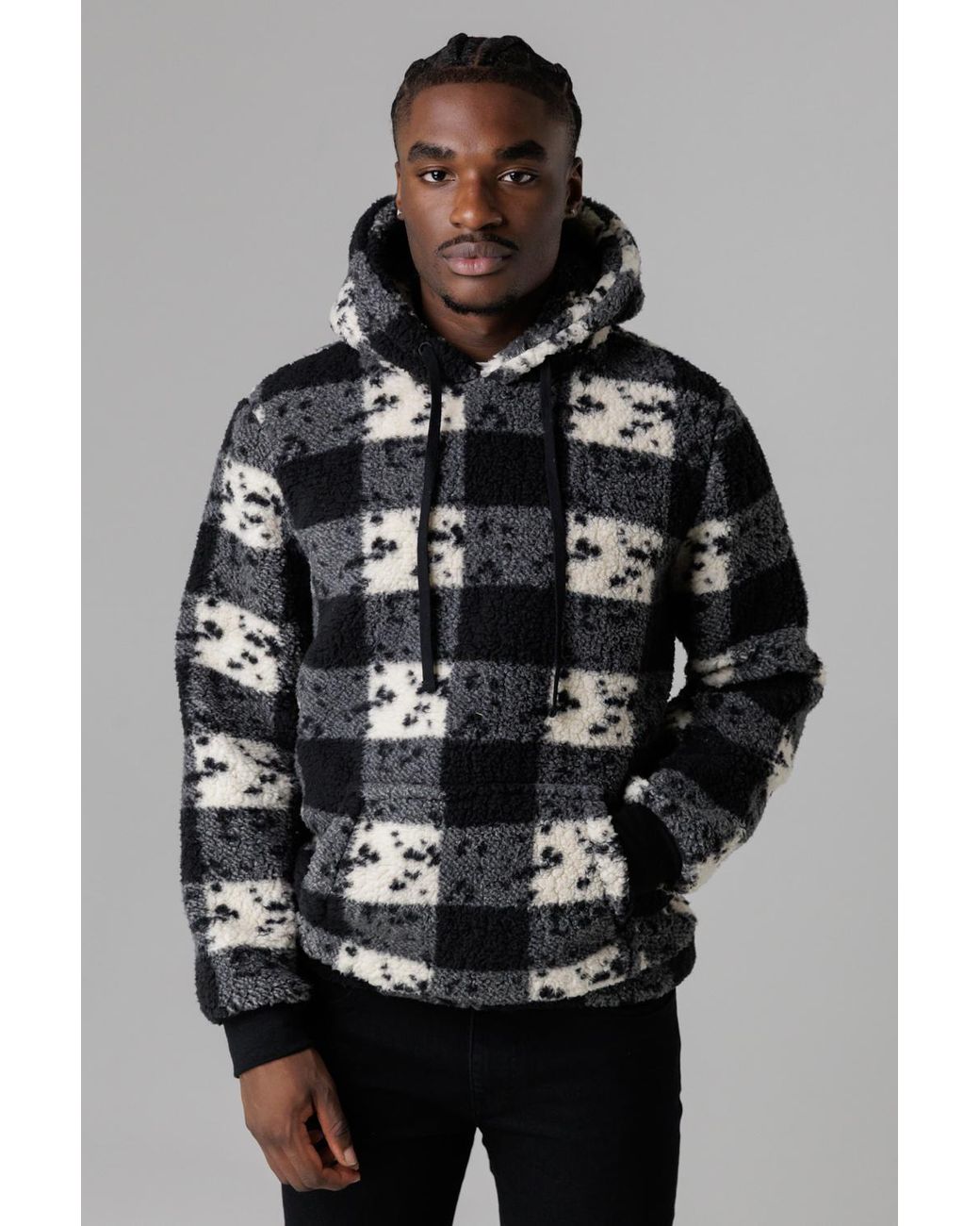 Nordam Gray Teddy Fleece Hooded Pullover for men
