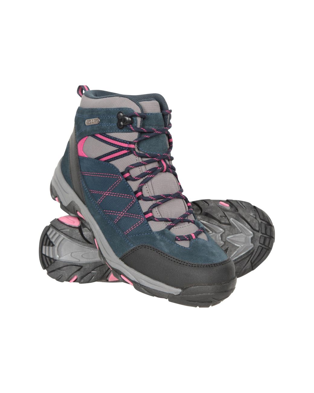 Mountain Warehouse Blue 'Rapid' Waterproof Boots With High Traction Outsole Hiking Walking Shoes Leather