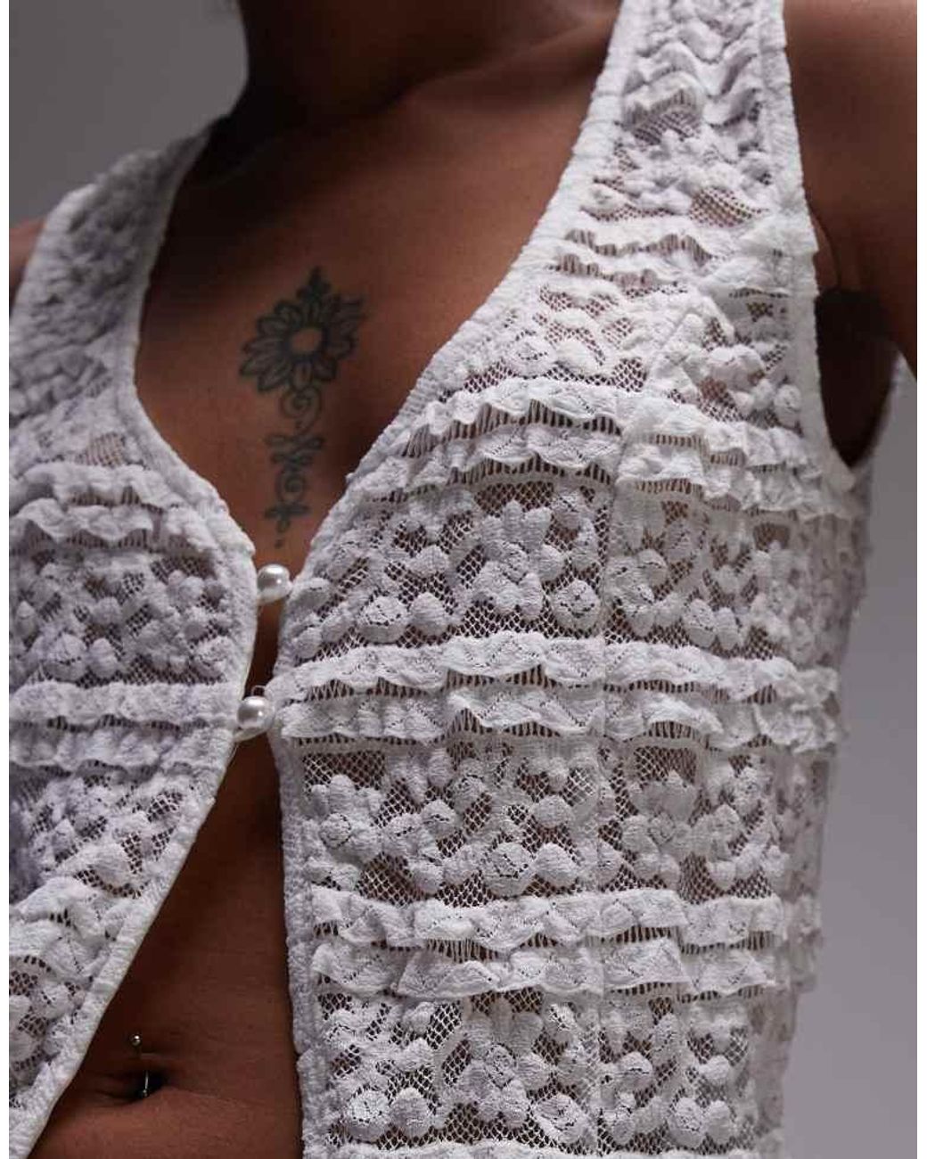 Rhythm Gray Haven Lace Longline Vest