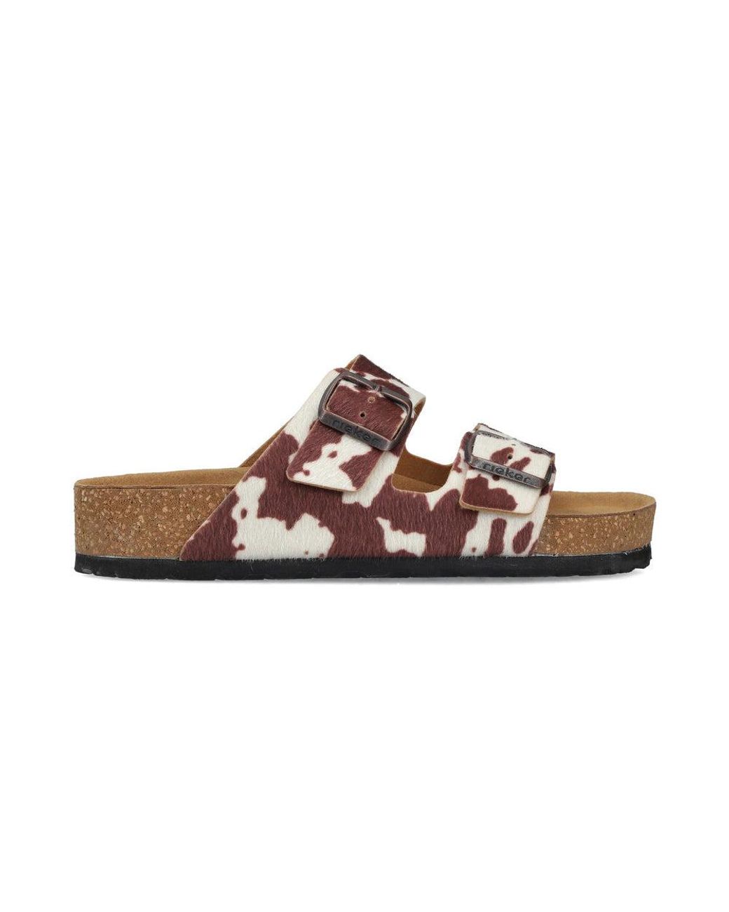 Rieker Brown V6391 Cross Strap Sandals Multi