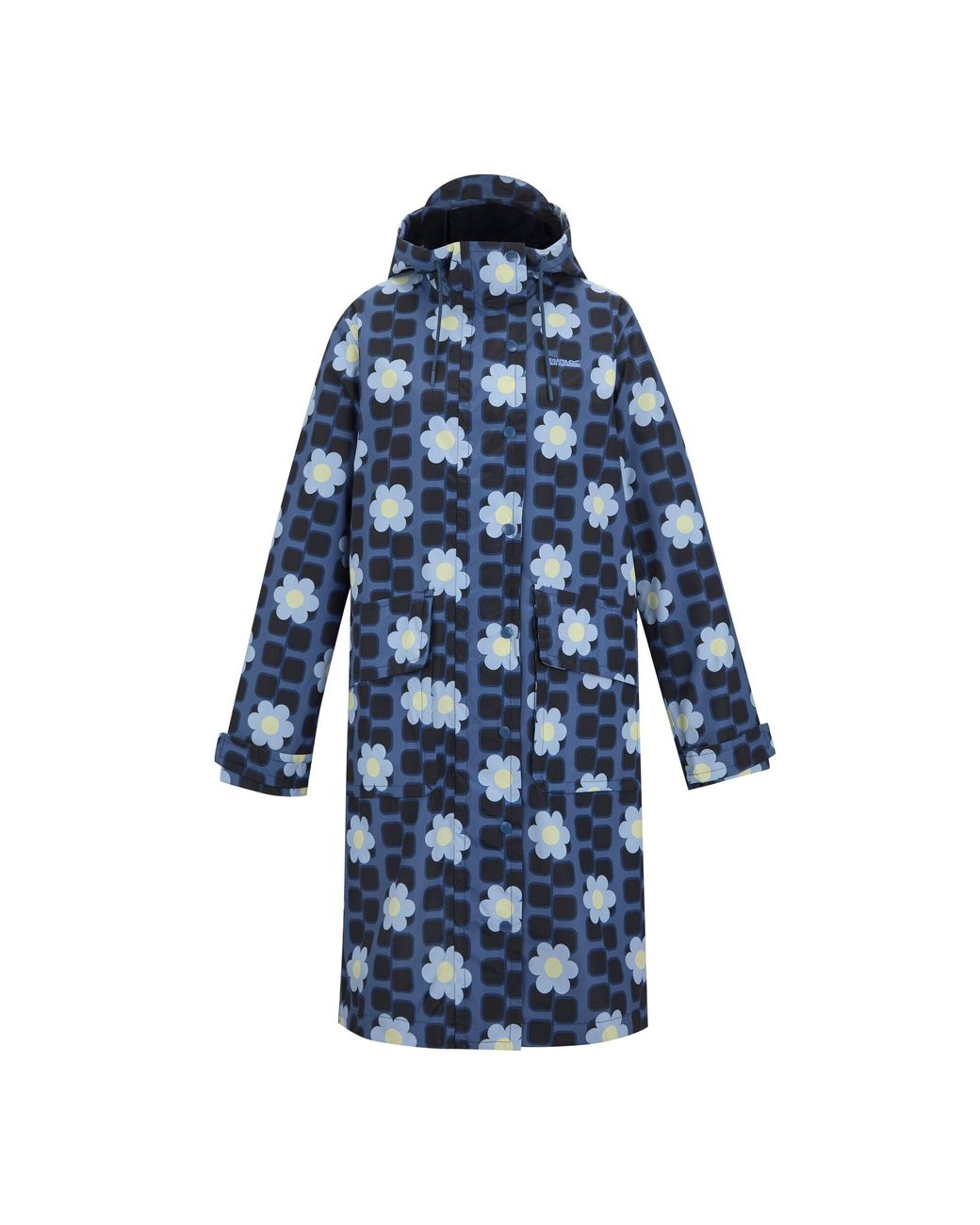 Regatta Blue Ladies Orla Kiely Floral Long Length Waterproof Jacket