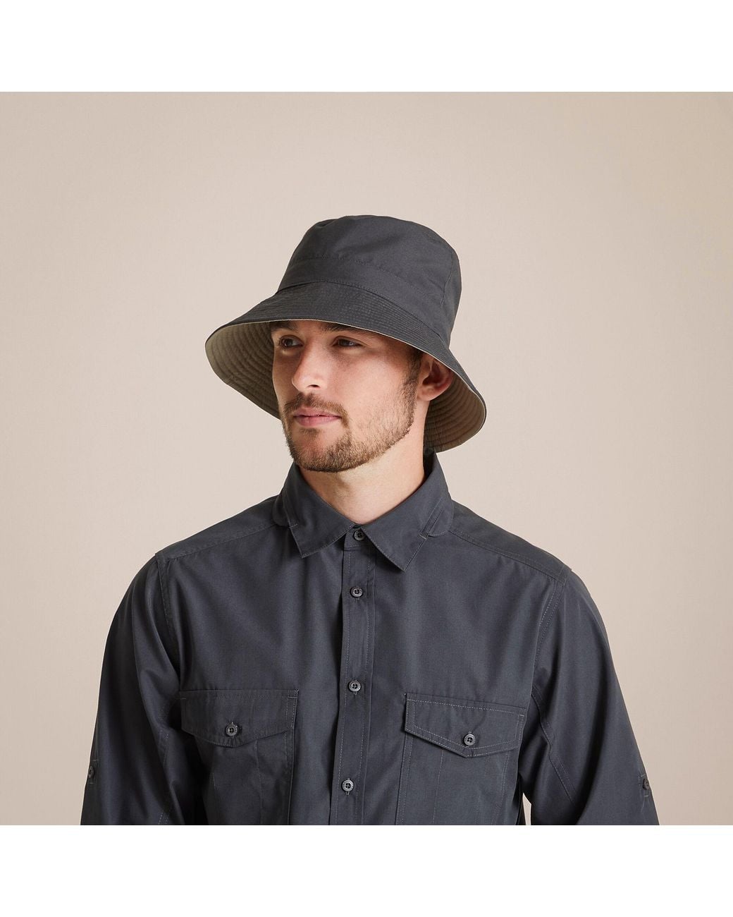 Craghoppers Black Expert Kiwi Bucket Hat (Carbon)