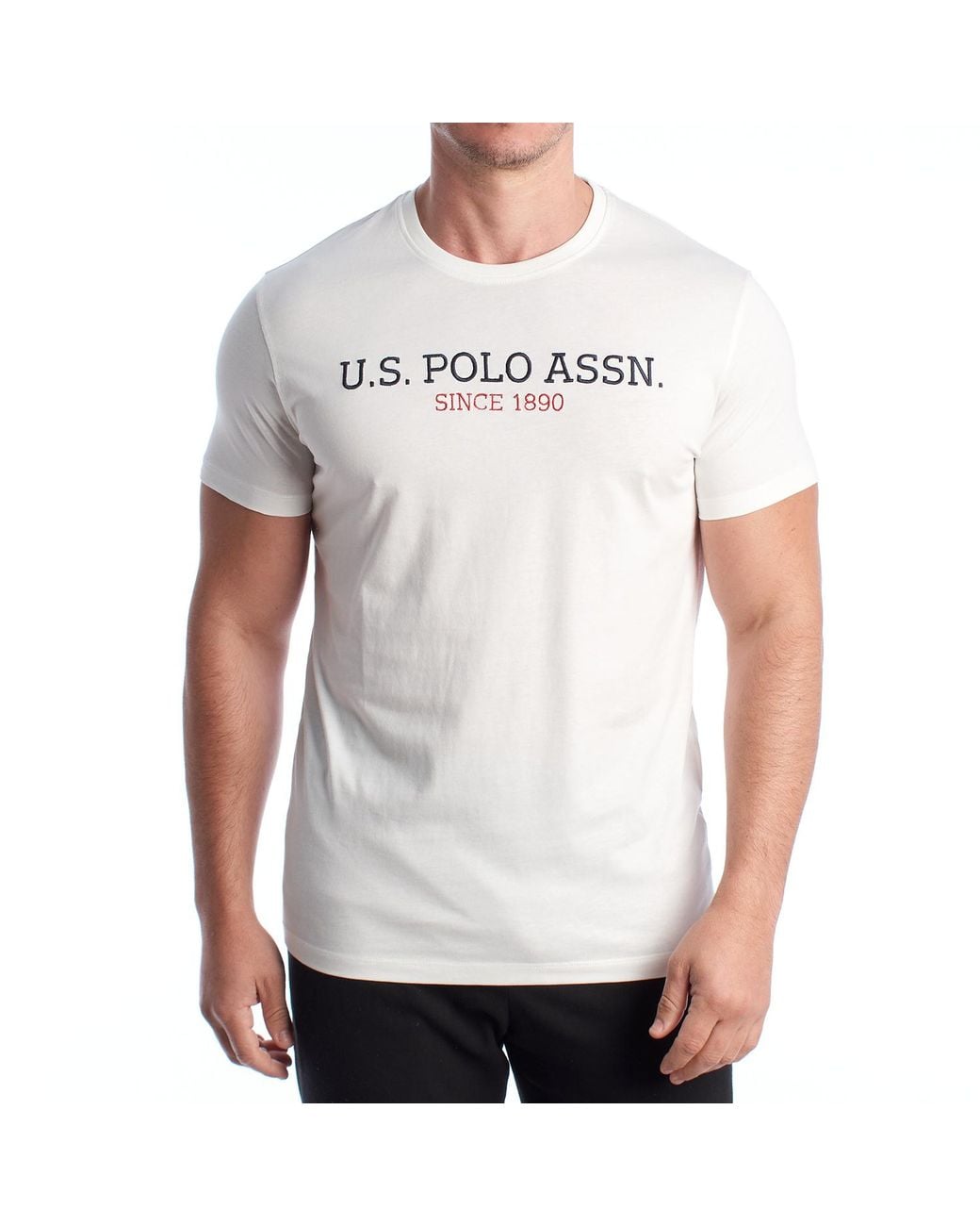 U.S. POLO ASSN. White Cotton Short Sleeve T-Shirt Us42154022 for men