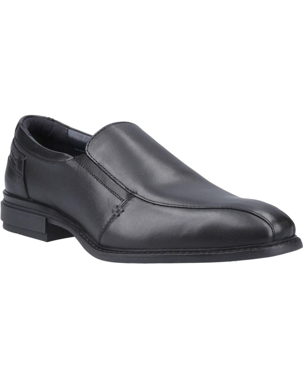 Pod Black Spear Leather Slip-On Shoes for men
