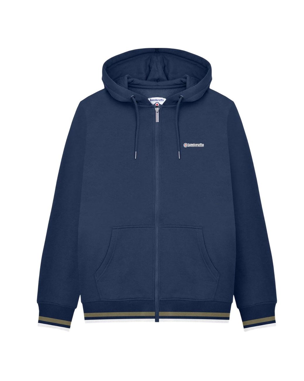 Lambretta Blue Ss25 Full Zip Hoodie /Khaki) for men