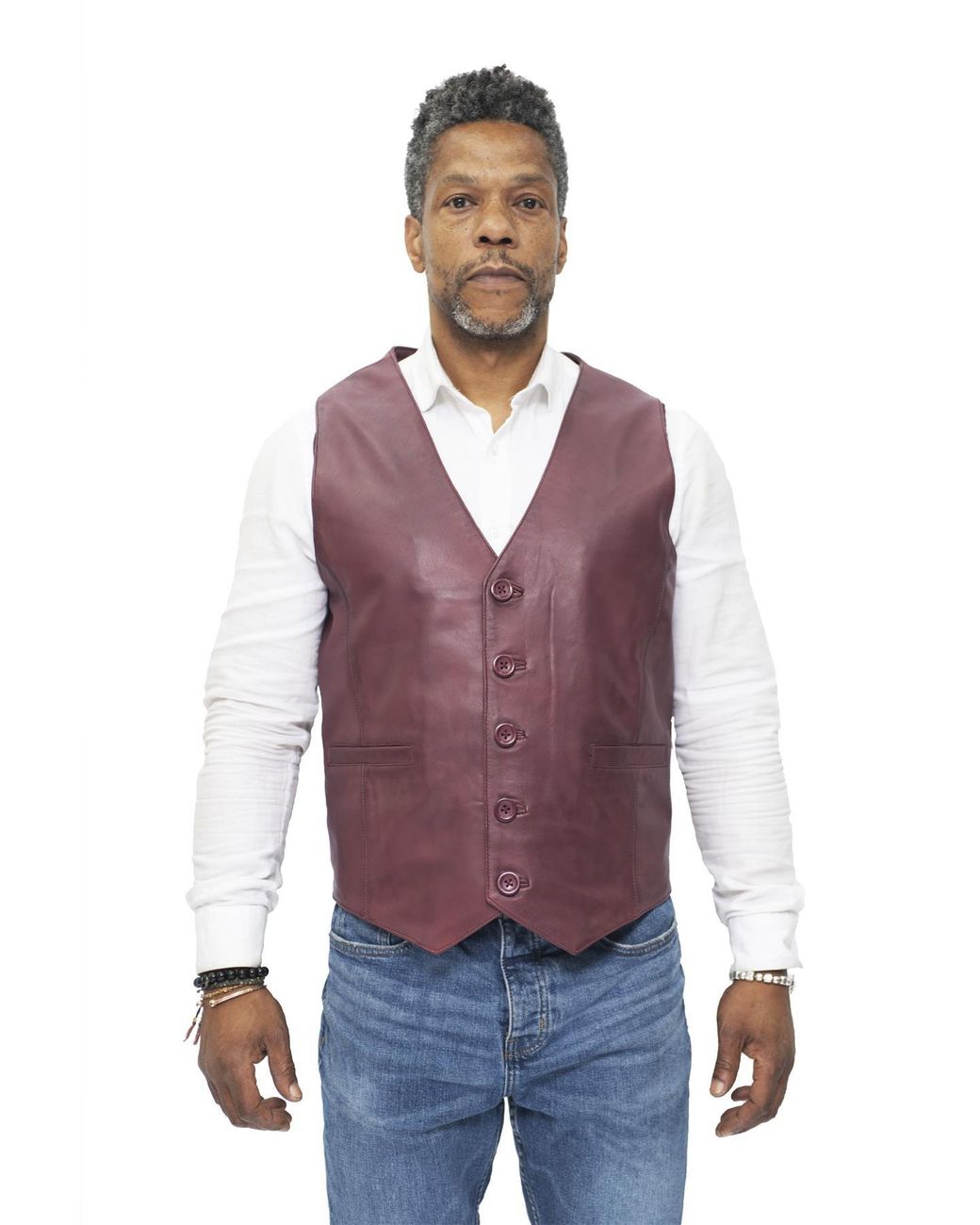 Infinity Leather Purple Classic Waistcoat-Chester for men