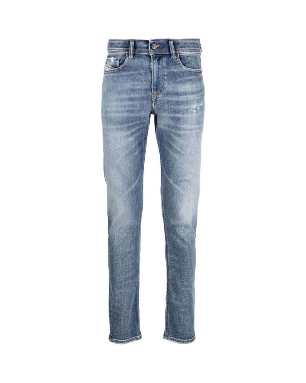 DIESEL Blue 1979 Sleenker Plain Light Faded Denim Jeans Cotton for men